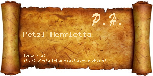 Petzl Henrietta névjegykártya